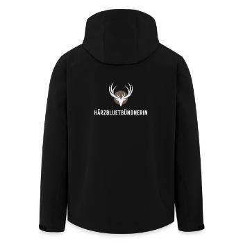 Härzbluetbündnerin - Recycelte Männer Softshell-Jacke von Stanley/Stella - Schwarz - Hinten - AI Model Male 185 light (185cm)