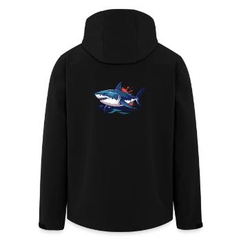 Motif dangereux de sang de requin éclaboussé - Veste softshell homme en polyester recyclé Stanley/Stella - noir - Dos - AI Model Male 185 light (185cm)
