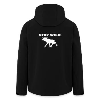 STAY WILD - Recycelte Männer Softshell-Jacke von Stanley/Stella - Schwarz - Hinten - AI Model Male 185 light (185cm)