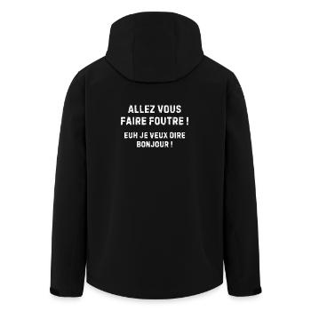 Bonjour… humour sarcastique cash - Veste softshell homme en polyester recyclé Stanley/Stella - noir - Dos - AI Model Male 185 light (185cm)