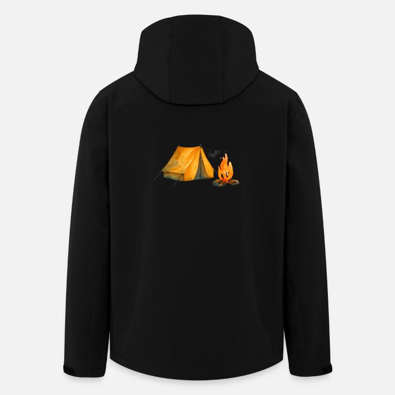 Camp Adventure Tent & Fire - Men’s Recycled Softshell Jacket by Stanley/Stella - black