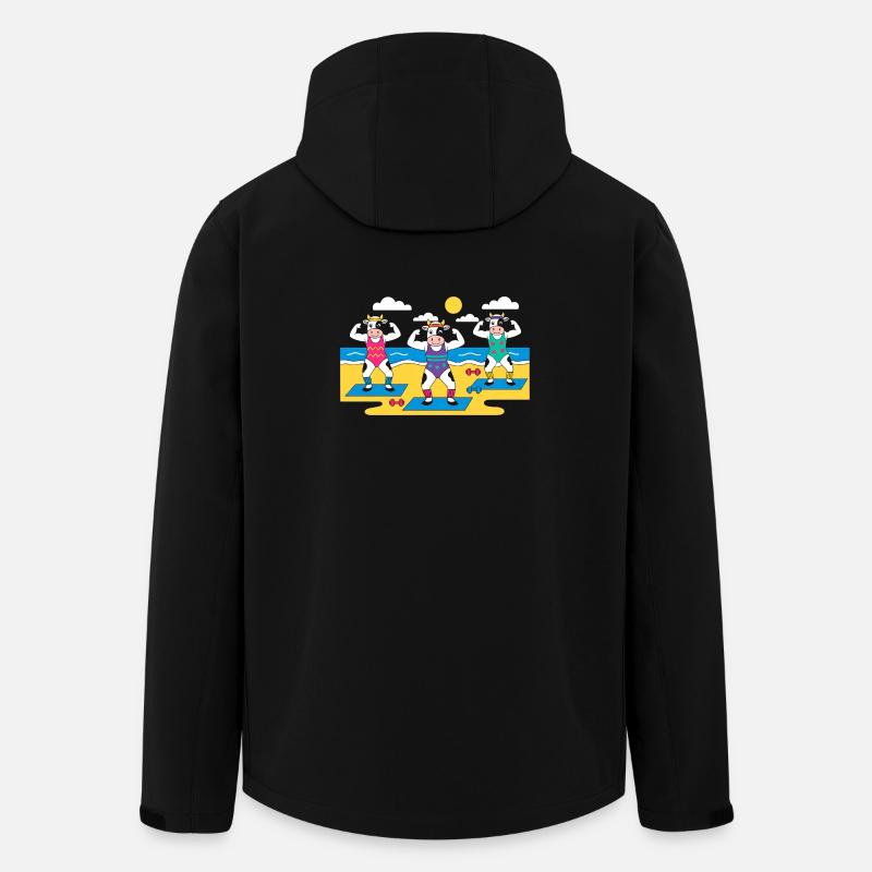 Cow Yoga Beach - Men’s Recycled Softshell Jacket by Stanley/Stella - black