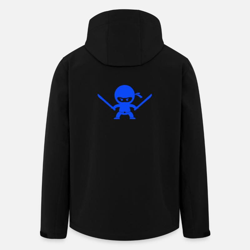 Ninja bleu avec deux épées - Veste softshell homme en polyester recyclé Stanley/Stella - noir