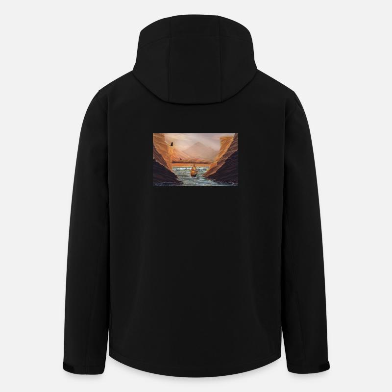 Journey to Dawn in Cliffs - Men’s Recycled Softshell Jacket by Stanley/Stella - black