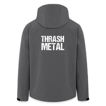 Typographie du thrash metal grunge - Veste softshell homme en polyester recyclé Stanley/Stella - charbon - Dos - AI Model Male 185 light (185cm)