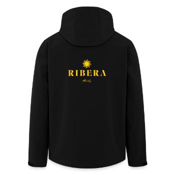 Sonnenemblem Ribera Sizilien - Recycelte Männer Softshell-Jacke von Stanley/Stella - Schwarz - Hinten - AI Model Male 185 light (185cm)