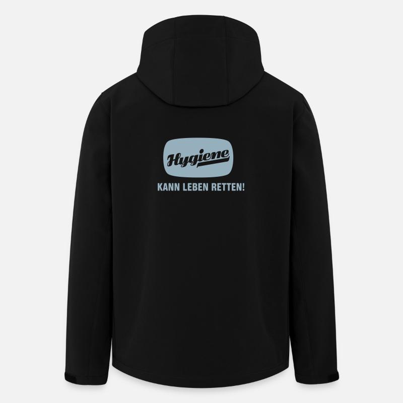 Hygiene kann Leben retten! - Recycelte Männer Softshell-Jacke von Stanley/Stella - Schwarz