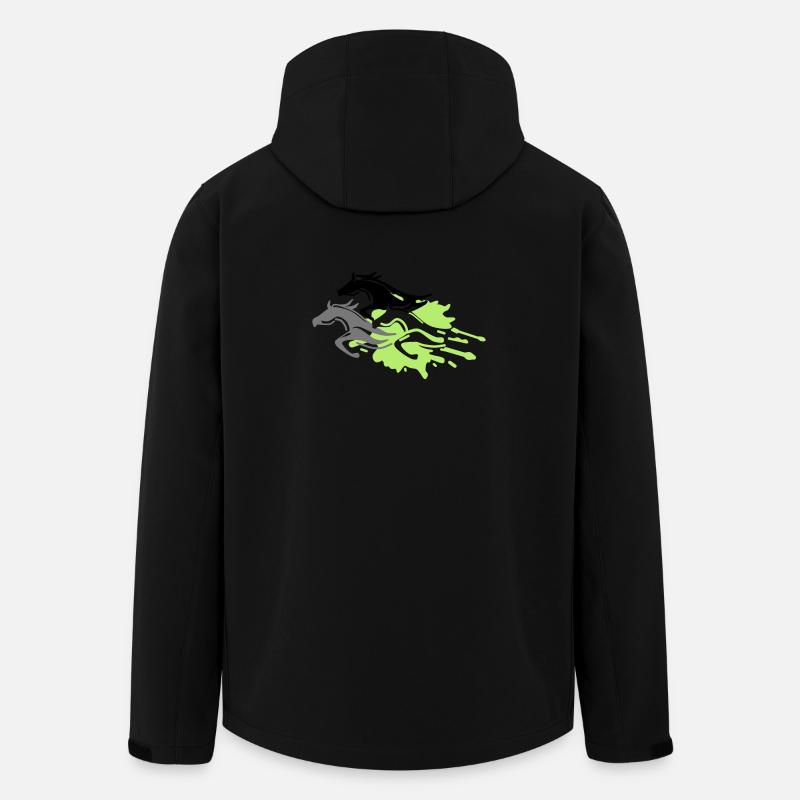 pferde - hengst - stute - fohlen - Recycelte Männer Softshell-Jacke von Stanley/Stella - Schwarz