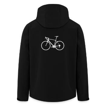 Minimal Bicycle Line Art - Men’s Recycled Softshell Jacket by Stanley/Stella - black - Back - AI Model Male 185 light (185cm)