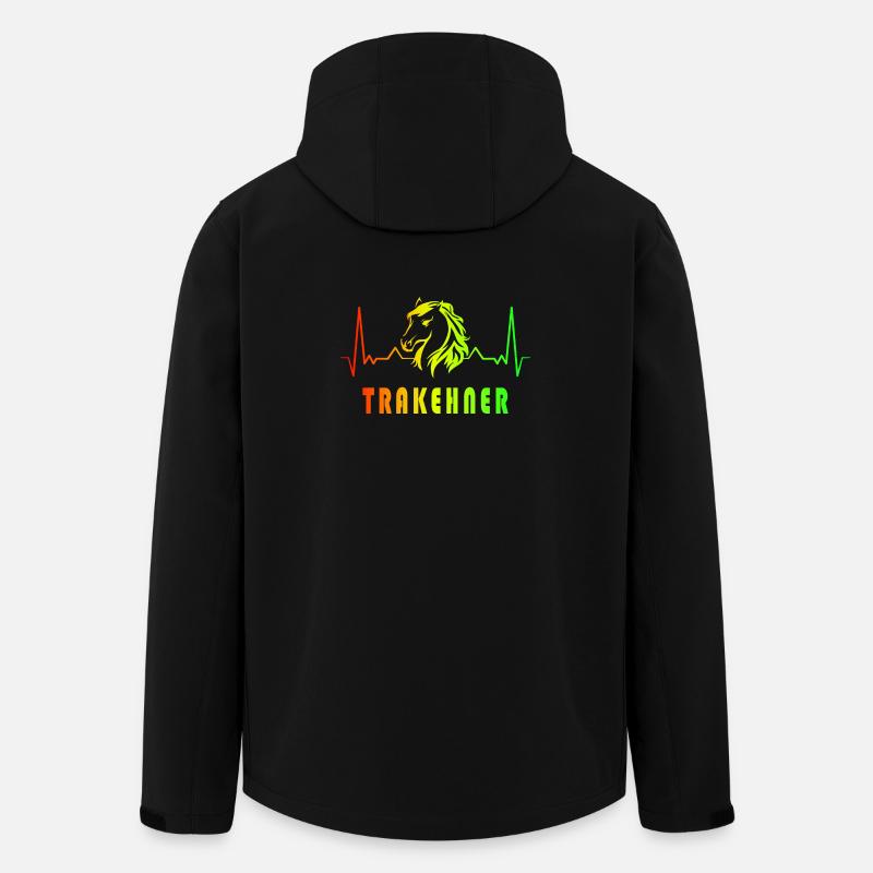 Trakehner Pferde Herzfrequenz Design - Recycelte Männer Softshell-Jacke von Stanley/Stella - Schwarz