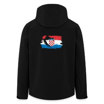 Croatian Crest Brush Flag - Men’s Recycled Softshell Jacket by Stanley/Stella - black - Back - AI Model Male 185 light (185cm)