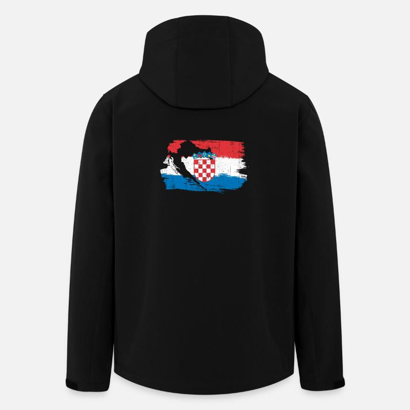 Kroatische Wappen-Pinselflagge - Recycelte Männer Softshell-Jacke von Stanley/Stella - Schwarz