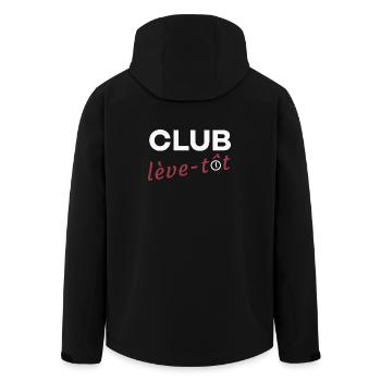 Club lève-tôt - Veste softshell homme en polyester recyclé Stanley/Stella - noir - Dos - AI Model Male 185 light (185cm)
