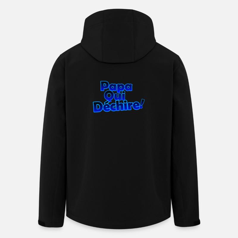 Papa qui dechire - Veste softshell homme en polyester recyclé Stanley/Stella - noir