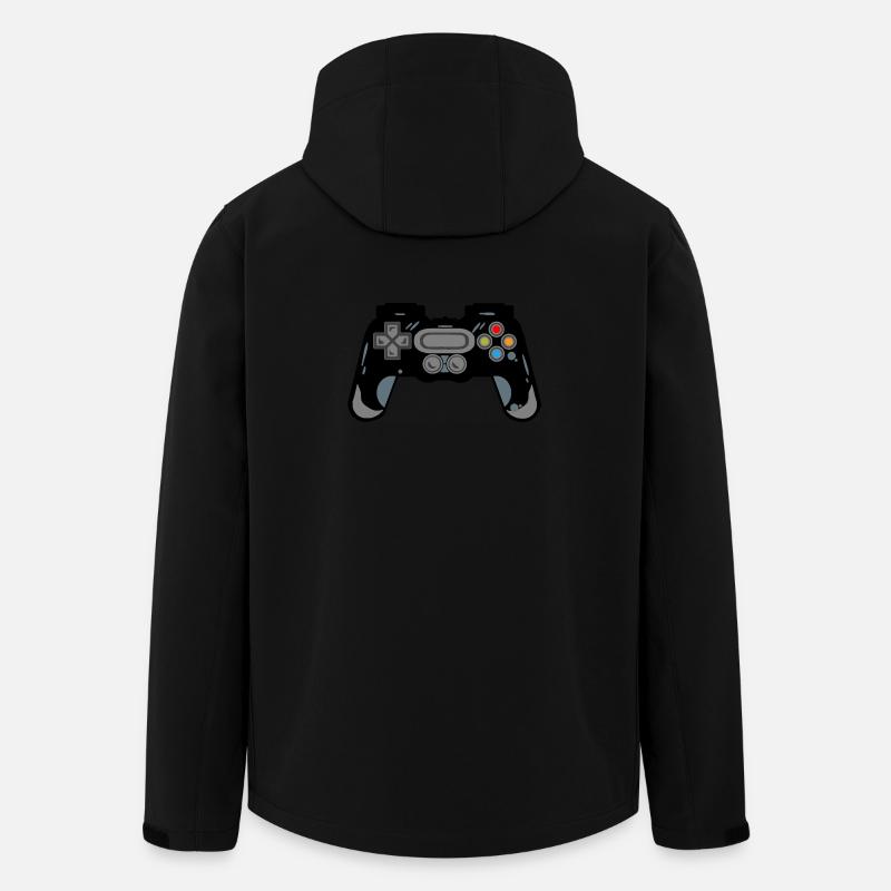 Silhouette de manette rétro - Veste softshell homme en polyester recyclé Stanley/Stella - noir