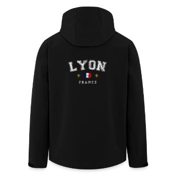 Lyon France - Veste softshell homme en polyester recyclé Stanley/Stella - noir - Dos - AI Model Male 185 light (185cm)