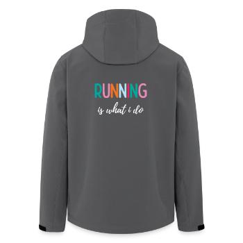 Running is What I Do - Men’s Recycled Softshell Jacket by Stanley/Stella - anthracite - Back - AI Model Male 185 light (185cm)