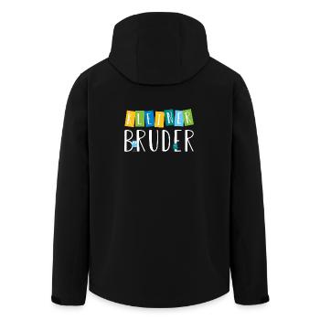 kleiner Bruder - süße Monster - Recycelte Männer Softshell-Jacke von Stanley/Stella - Schwarz - Hinten - AI Model Male 185 light (185cm)