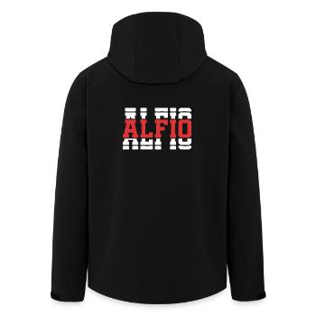 Idée cadeau t-shirt Alfio texte empilé - Veste softshell homme en polyester recyclé Stanley/Stella - noir - Dos - AI Model Male 185 light (185cm)