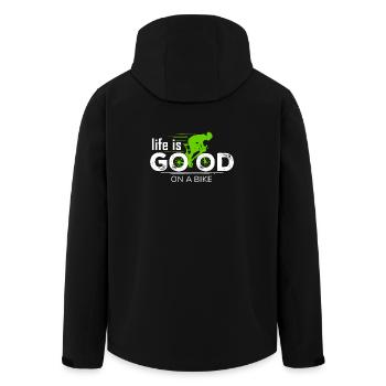 La vie est belle sur un vélo de route Dicton-à-tête - Veste softshell homme en polyester recyclé Stanley/Stella - noir - Dos - AI Model Male 185 light (185cm)