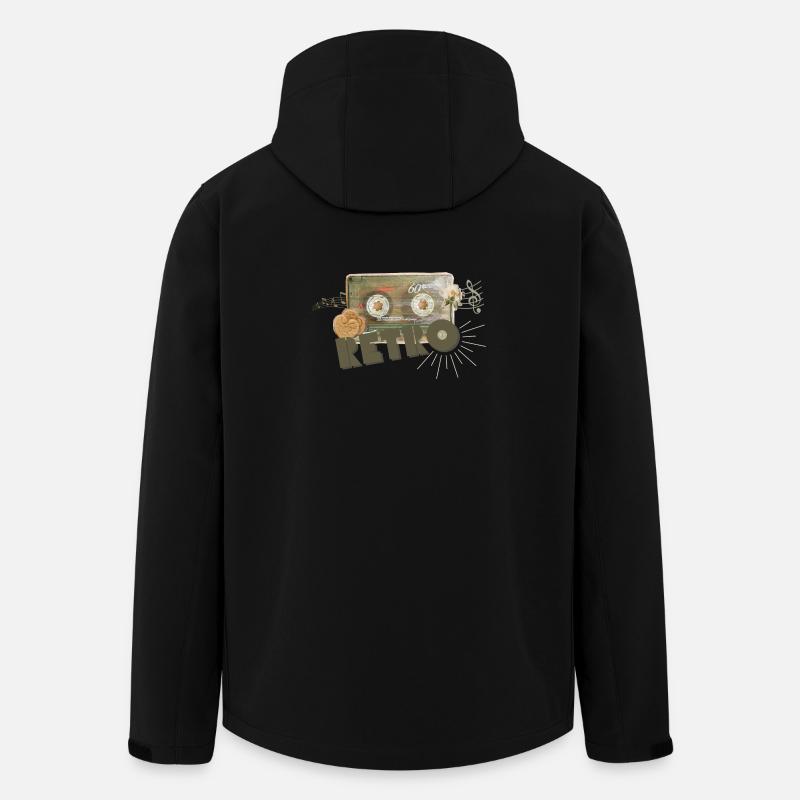 Retro Cassette Collage - Men’s Recycled Softshell Jacket by Stanley/Stella - black