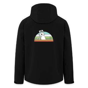 Drollige Katze Cartoon Vintage Katzenliebhaber - Recycelte Männer Softshell-Jacke von Stanley/Stella - Schwarz - Hinten - AI Model Male 185 light (185cm)