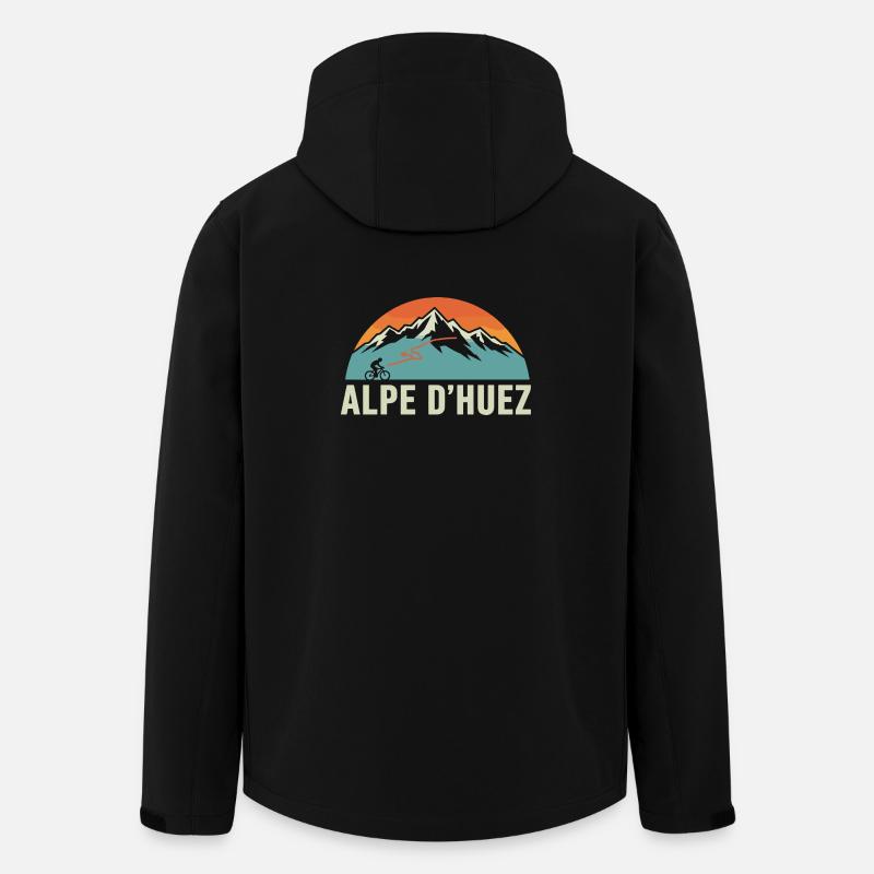 Alpe d'Huez Course Rétro - Veste softshell homme en polyester recyclé Stanley/Stella - noir