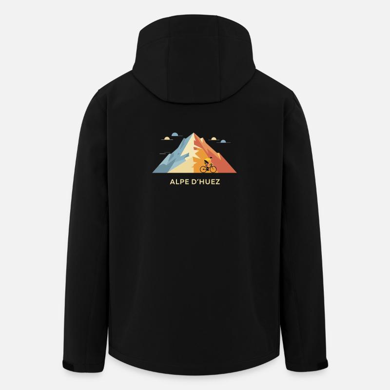 Alpe d'Huez Rétro Vélo - Veste softshell homme en polyester recyclé Stanley/Stella - noir