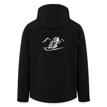 Motorrad Action Silhouette - Recycelte Männer Softshell-Jacke von Stanley/Stella - Schwarz - Hinten - AI Model Male 185 light (185cm)