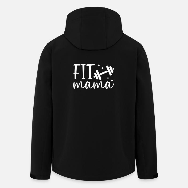 Fit Mama with Dumbbell - Men’s Recycled Softshell Jacket by Stanley/Stella - black