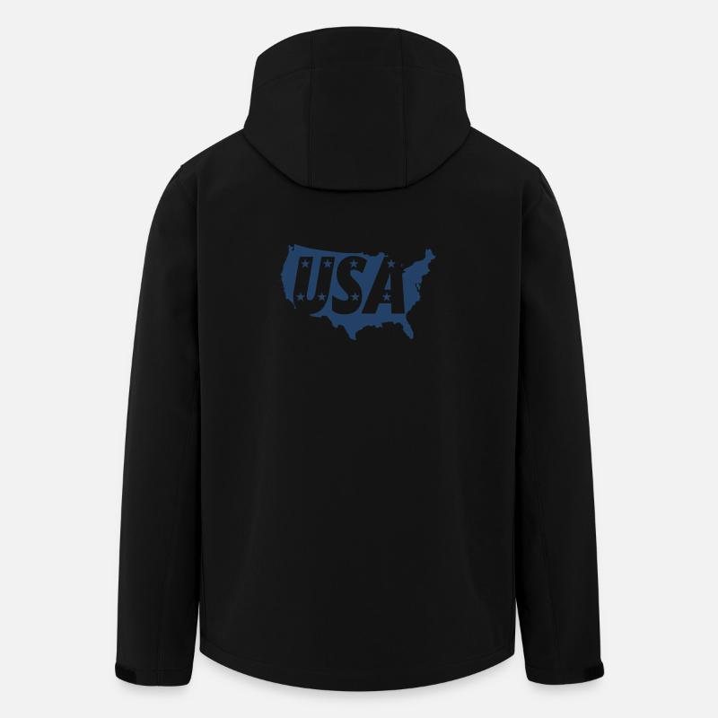 United States Map with Stars - Men’s Recycled Softshell Jacket by Stanley/Stella - black