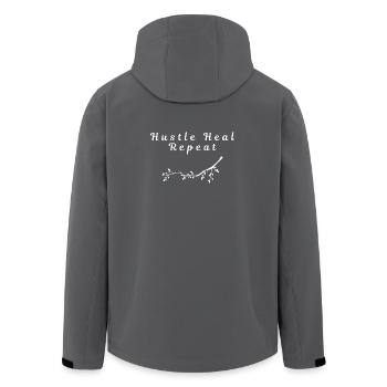 Hustle Heal Repeat - Design minimal motivant - Veste softshell homme en polyester recyclé Stanley/Stella - charbon - Dos - AI Model Male 185 light (185cm)
