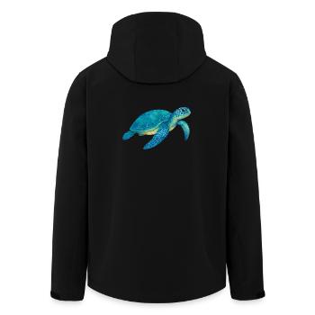 Blaue Meeresschildkröte Aquarell - Recycelte Männer Softshell-Jacke von Stanley/Stella - Schwarz - Hinten - AI Model Male 185 light (185cm)