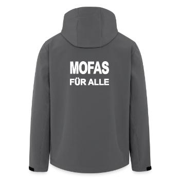 Moped - Men’s Recycled Softshell Jacket by Stanley/Stella - anthracite - Back - AI Model Male 185 light (185cm)
