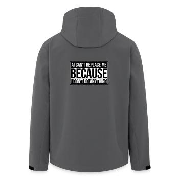 AI Can't Replace Me I Don't Do Anything Humor Witz - Recycelte Männer Softshell-Jacke von Stanley/Stella - Anthrazit - Hinten - AI Model Male 185 light (185cm)