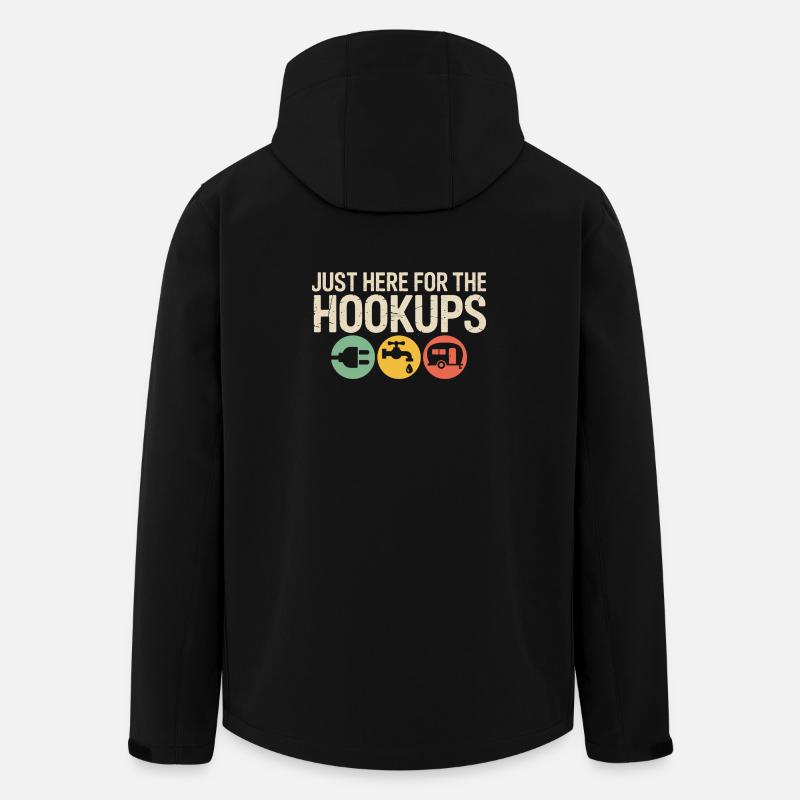 Hookups Trio: RV Camping Icons - Men’s Recycled Softshell Jacket by Stanley/Stella - black