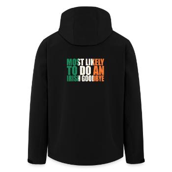 Irish Goodbye Humor Tee - Men’s Recycled Softshell Jacket by Stanley/Stella - black - Back - AI Model Male 185 light (185cm)
