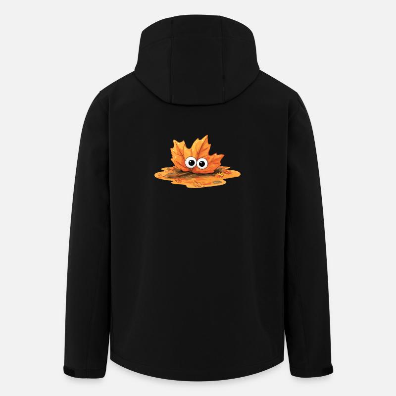 Autumn Leaf with Eyes Cuddly Hero - Men’s Recycled Softshell Jacket by Stanley/Stella - black