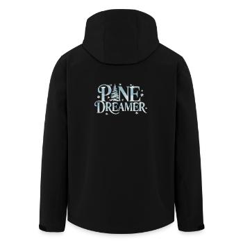  Pine Dreamer Winter Tanne Schneeflocken Wald - Recycelte Männer Softshell-Jacke von Stanley/Stella - Schwarz - Hinten - AI Model Male 185 light (185cm)