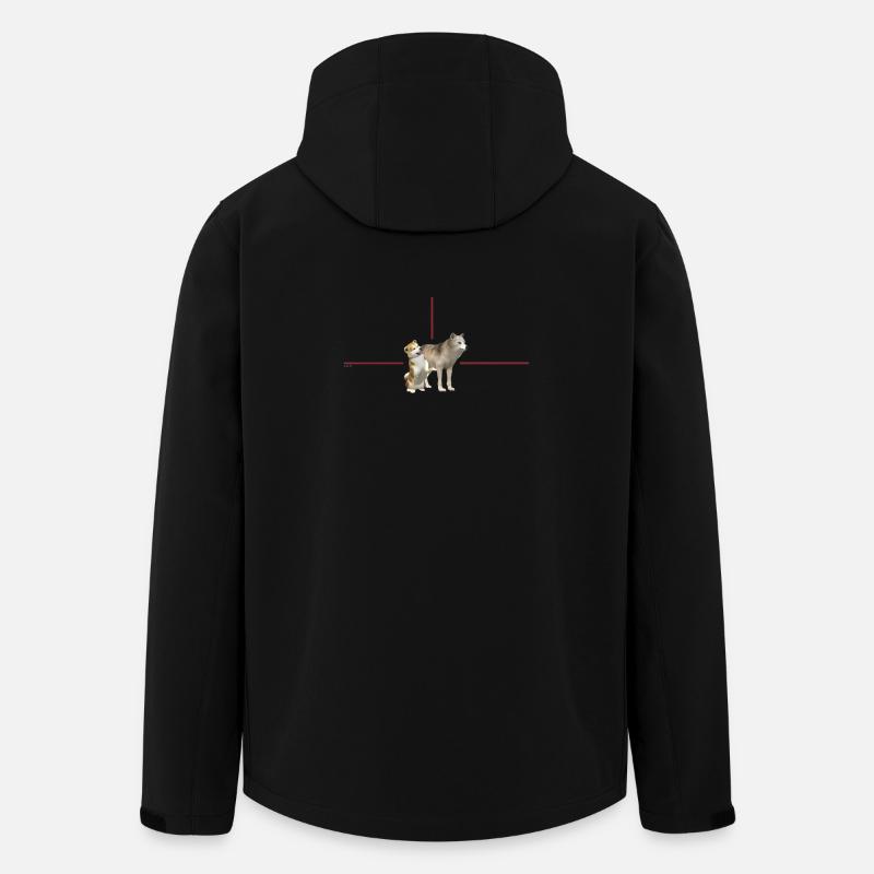 Duo-Hunde im Roten Rahmen - Recycelte Männer Softshell-Jacke von Stanley/Stella - Schwarz
