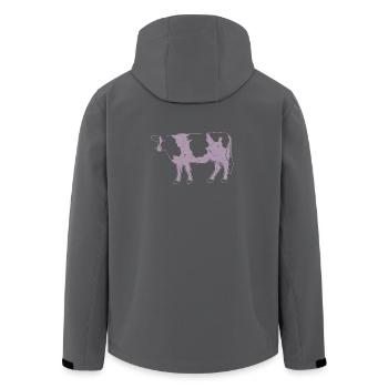 Cow Silhouette Farm Grunge Style - Men’s Recycled Softshell Jacket by Stanley/Stella - black - Back - AI Model Male 185 light (185cm)