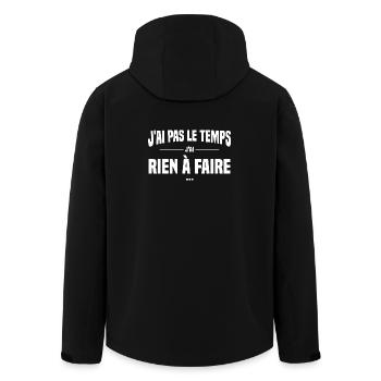 J'ai pas le temps j'ai rien à faire, Replique film - Veste softshell homme en polyester recyclé Stanley/Stella - noir - Dos - AI Model Male 185 light (185cm)