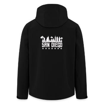San Diego Skyline Palm Vista - Recycelte Männer Softshell-Jacke von Stanley/Stella - Schwarz - Hinten - AI Model Male 185 light (185cm)