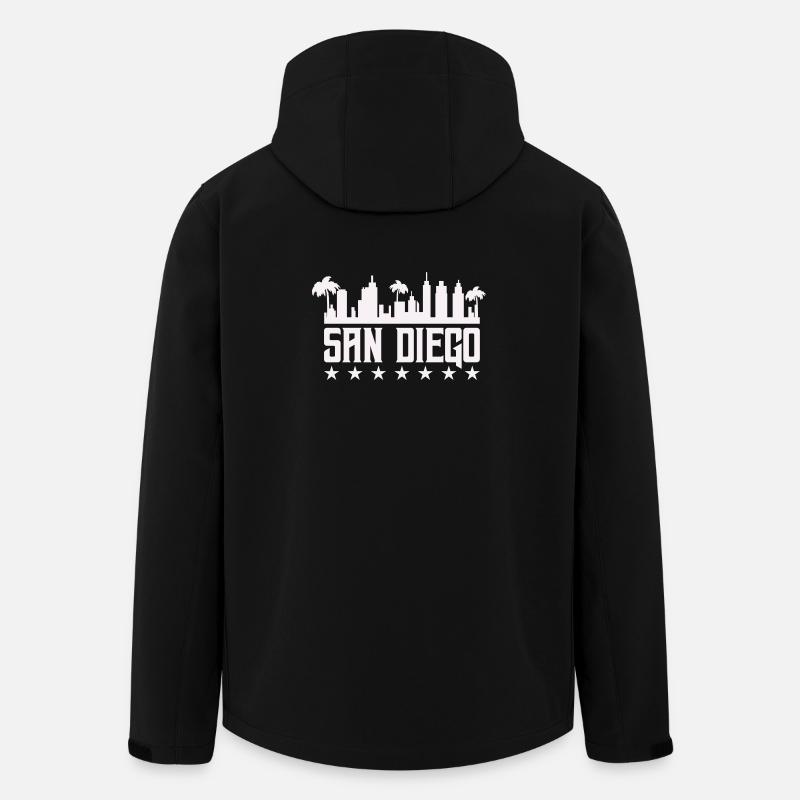 San Diego Skyline Palm Vista - Veste softshell homme en polyester recyclé Stanley/Stella - noir