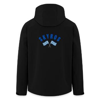 Drapeaux croisés grecs de Skyros - Veste softshell homme en polyester recyclé Stanley/Stella - noir - Dos - AI Model Male 185 light (185cm)