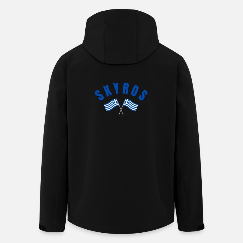 Skyros Greek Crossed Flags - Men’s Recycled Softshell Jacket by Stanley/Stella - black