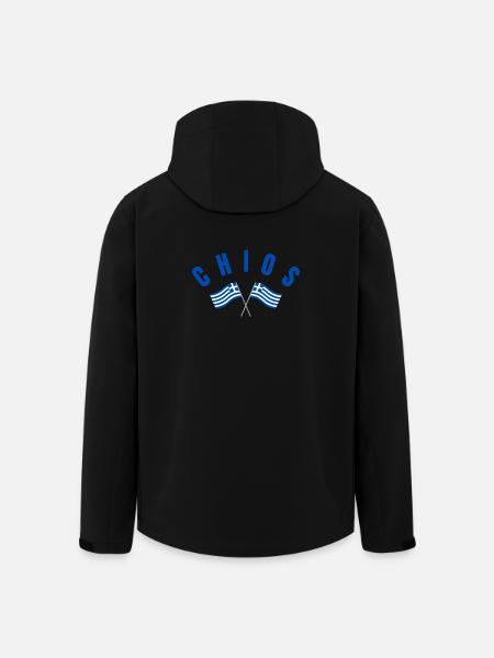 Chios Croisé des drapeaux grecs - Veste softshell homme en polyester recyclé Stanley/Stella - noir