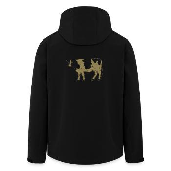 Cow Silhouette Farm Grunge Style - Men’s Recycled Softshell Jacket by Stanley/Stella - black - Back - AI Model Male 185 light (185cm)