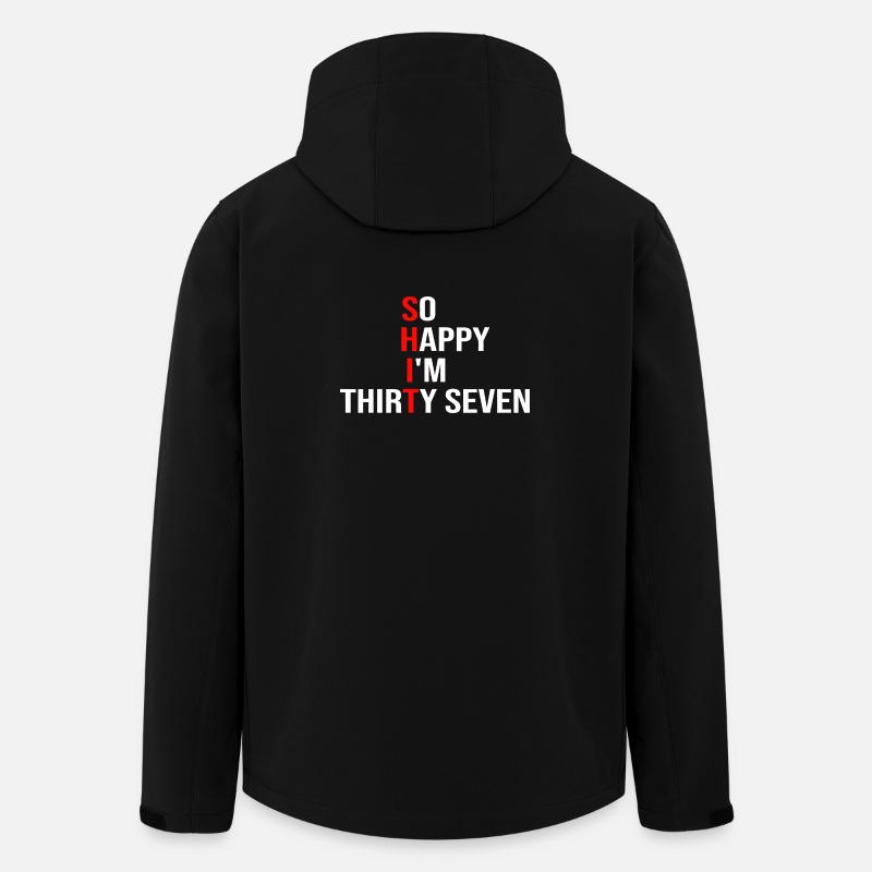 So Happy I'm Thirty Seven - Men’s Recycled Softshell Jacket by Stanley/Stella - black