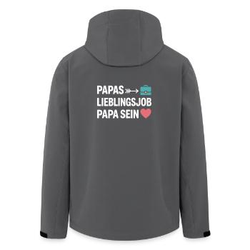 Papas Lieblingsjob Papa Sein Vater Vatertag Spruch - Recycelte Männer Softshell-Jacke von Stanley/Stella - Anthrazit - Hinten - AI Model Male 185 light (185cm)